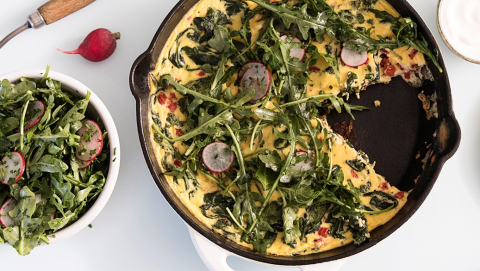 Spinat-Paprika-Feta-Frittata